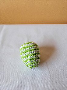 Dekorácie - Veľkonočné vajíčka háčkované s prúžkami 8 cm  (Zelená) - 10526974_