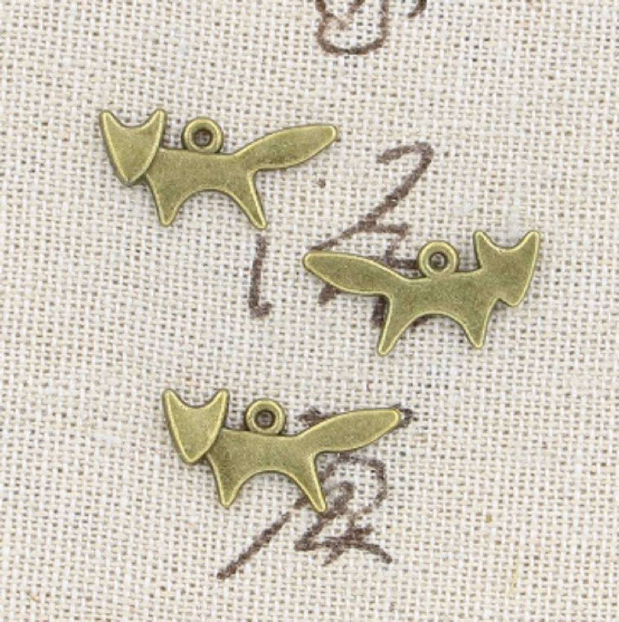 PR102 Prívesok líška 2 x 1 cm  (Meď/Bronz)