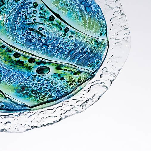 Nádoby - Okrúhla sklenená misa MADEIRA s čipkou - 10528499_