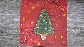 Papier - Servítka vianočný stromček, 1 ks - 10526869_