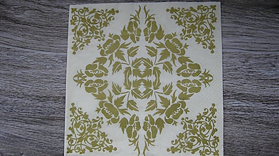 Papier - Servítka zlatý ornament, 1 ks - 10526719_