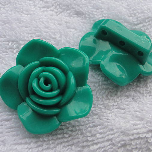 Kvet plast 33x14mm-1ks (modrozelená)