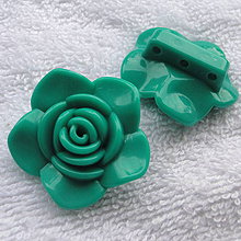 Korálky - Kvet plast 33x14mm-1ks (modrozelená) - 10529573_