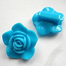 Korálky - Kvet plast 33x14mm-1ks (modrá) - 10529656_