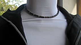 Pánske šperky - Pánsky náhrdelník okolo krku drevený - chirurgická oceľ - 10531746_