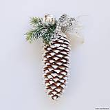 Dekorácie - Dekoračná vianočná šiška (Biela) - 10531321_