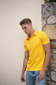 Pánske oblečenie - Pánske pólo tričko žlté - 10531813_