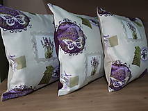 Úžitkový textil - Obliečky s levandulovým motívom (45×45 cm) - 10535161_