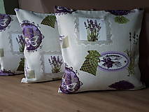 Úžitkový textil - Obliečky s levandulovým motívom (45×45 cm) - 10535162_