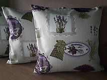 Úžitkový textil - Obliečky s levandulovým motívom (45×45 cm) - 10535163_