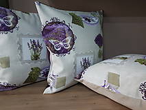 Úžitkový textil - Obliečky s levandulovým motívom (45×45 cm) - 10535164_