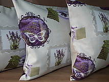Úžitkový textil - Obliečky s levandulovým motívom (45×45 cm) - 10535165_