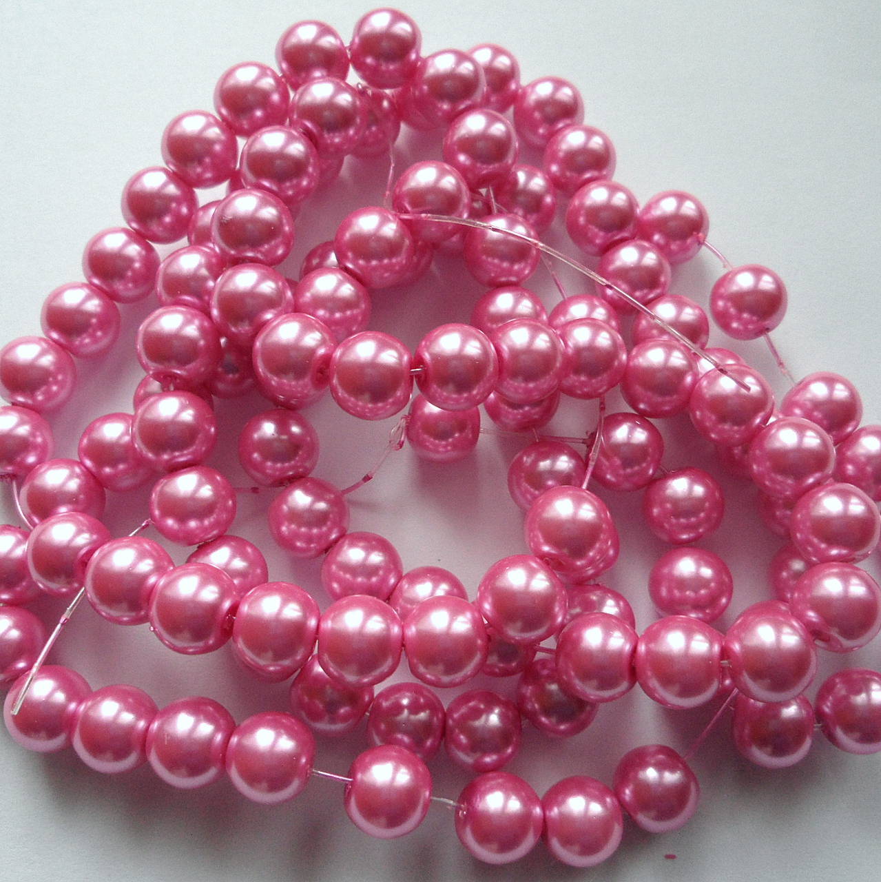 Voskované perly 8mm-návlek 80cm (ružová)