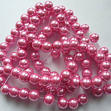 Korálky - Voskované perly 8mm-návlek 80cm (ružová) - 10536252_