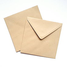 Papier - VÝPREDAJ! Obálka hnedá recyklovaná s jemnou prúžkovou textúrou 150 x 150 mm - 10534941_