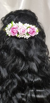Ozdoby do vlasov - Nežný ružový kvetinový hrebienok do vlasov - 10535071_