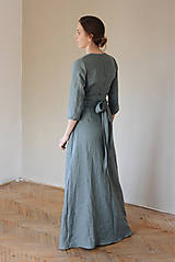 Šaty - Dámske ľanové zavinovacie šaty CHARLOTTE - dostupné v 30 farbách - 10538585_