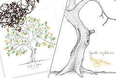Grafika - Svadobný strom na odtlačky prstov - Susan - 10538697_
