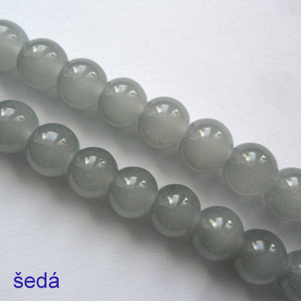 Sklenené korálky Candy Jade Beads™-8mm-10ks (šedá)