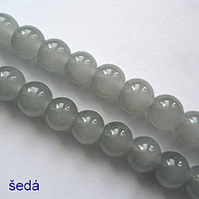 Korálky - Sklenené korálky Candy Jade Beads™-8mm-10ks (šedá) - 10542665_