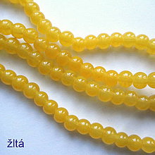 Korálky - Candy Jade Beads™-4mm-30ks (žltá) - 10542719_