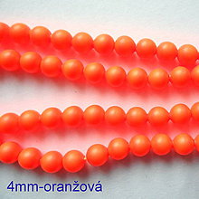Korálky - SWAROVSKI® perly 4mm-1ks (oranžová) - 10542727_