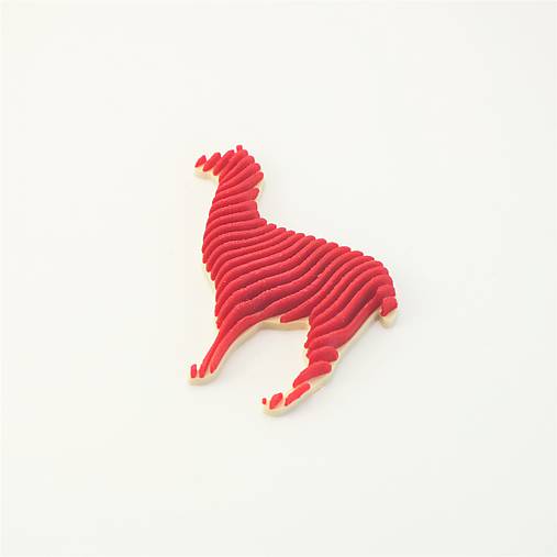 Brošne - Lama ivory/ruby red - 10542299_