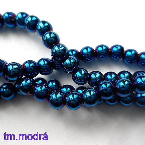 CrystaLine Beads™-4mm-1ks (tm.modrá)