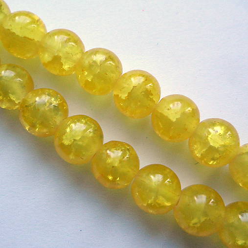 Sklenené KRAKL 8mm-10ks (žltá)