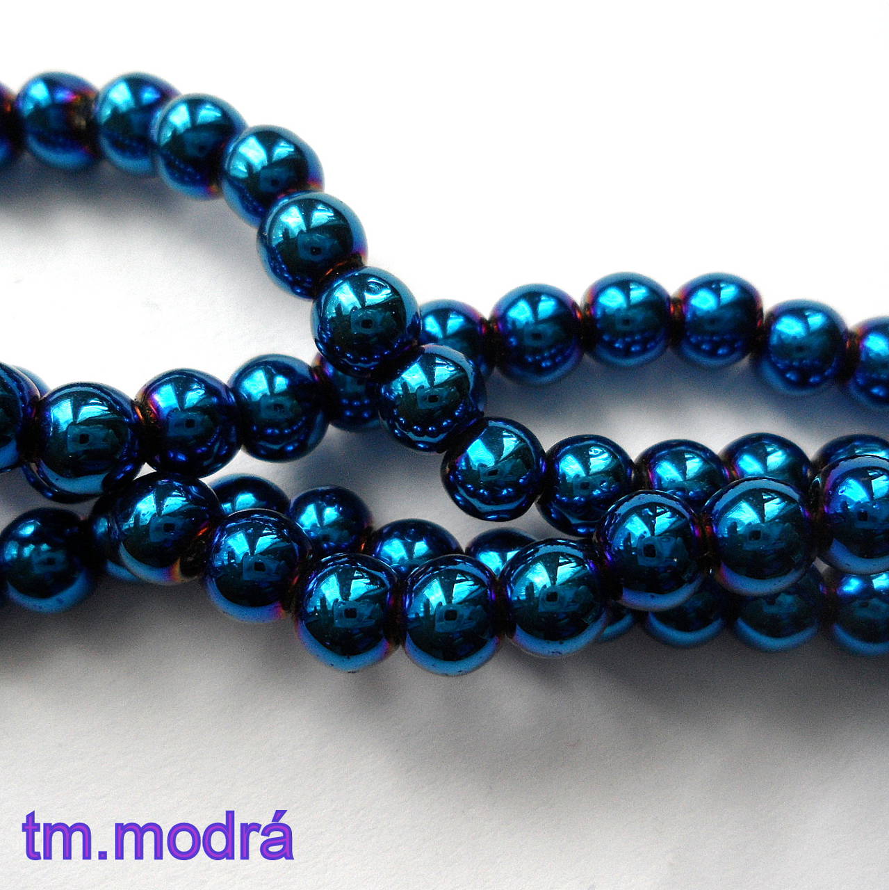 CrystaLine Beads™-4mm-1ks (tm.modrá)
