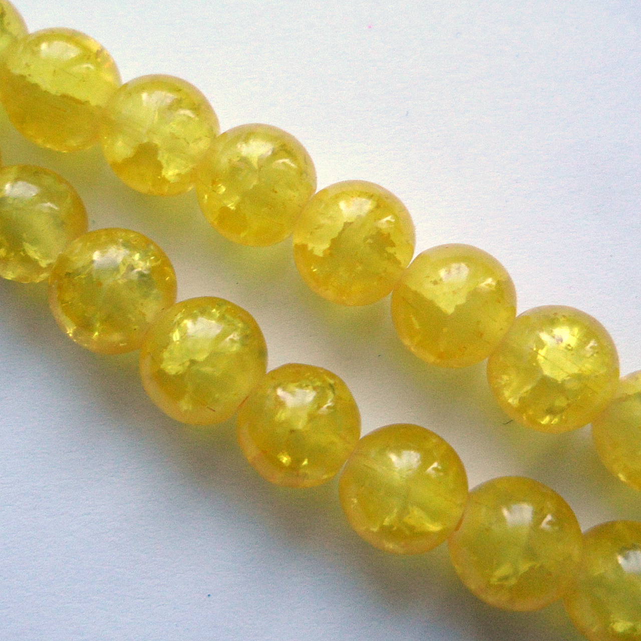 Sklenené korálky KRAKL 8mm-10ks (žltá)