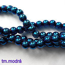 Korálky - CrystaLine Beads™-4mm-1ks (tm.modrá) - 10548417_