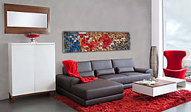 Dekorácie - Závesný drevený mozaikový 3D obraz XL - vzor 1 - 10548820_