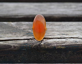 Prstene - Oranžový Achát pozlátený prsteň Ag - 10545666_