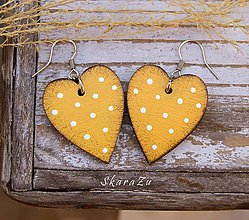 Náušnice - Simple heart dots // Amber - 10547348_