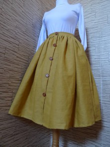 Sukne - Horčicová sukňa - 10546753_