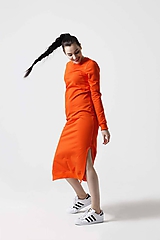 Šaty - Teplákové šaty oranžové  - 10549973_
