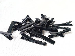 Komponenty - Kovová sponka/štipec do vlasov - 45mm - čierna - 10552443_
