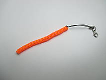 Kľúčenky - Prívesok "filofun" - pletenie z plastových káblikov (šikmá - ružovooranžová FLUO) - 10551787_