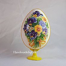 Dekorácie - Vajíčko so stojanom - Sirôtky žlté - 10553840_