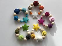 Hračky - Melírové hryzátko Star / Crochet highlights teether Star (Fialová) - 10555373_