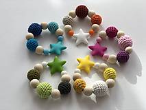 Hračky - Melírové hryzátko Star / Crochet highlights teether Star (Fialová) - 10555375_