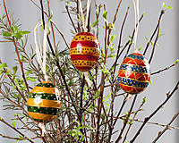 Dekorácie - Výpredaj - Veľkonočné maľované vajíčka - sada 3 kusy - 10553102_