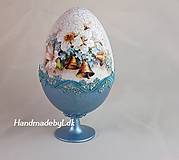 Dekorácie - Vajíčko so stojanom - Vintage modré - 10556817_