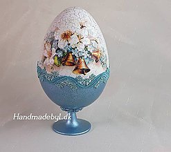 Dekorácie - Vajíčko so stojanom - Vintage modré - 10556817_