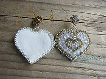 Náušnice - Heart collection...vyšívané (crystal) - 10559480_