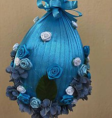 Dekorácie - Velikonoční kraslice XXL - modrá - 10557880_