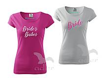 Topy, tričká, tielka - Tričko Bride + Brides Babe´s - 10556671_