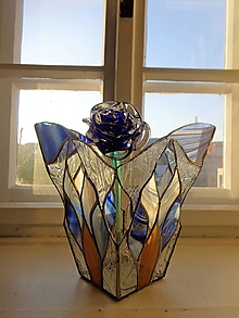 Dekorácie - vitrážna váza - 10559795_