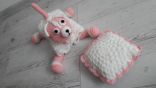 Detský textil - prikrývka psíková - bielo -ružová - 10558614_